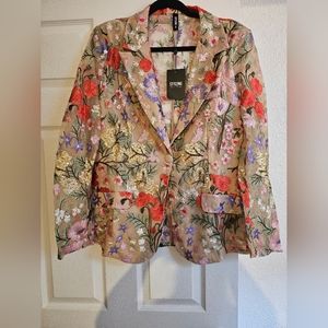 STYLEWE  Erin Embroidered Blazer - Nude/combo NEW WITH TAGS